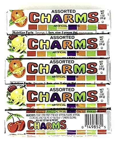 Charms Squares Assorted Fruit Flavors  Pack of 5 10 candies per pack total of 50