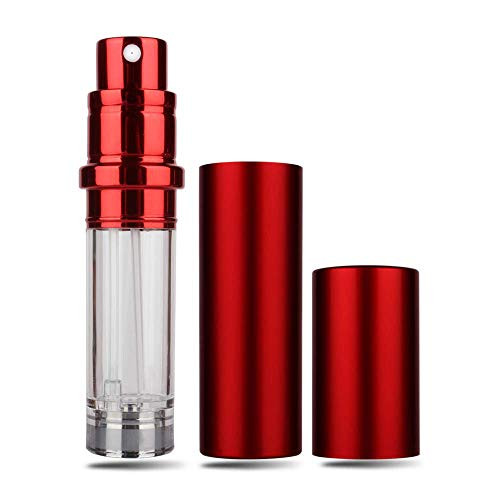 Perfume Atomizer Bottle Refillable Travel Cologne Sprayer Atomizer Portable Mini Scent Pump Case Refill Perfume Dispenser Container Empty cologne bottles for Men and Women 5 ml  Red