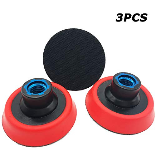 Aispor 3PCS 3 Inch Hook and Loop Backing Plate 5811 Thread Sanding Backing Pads for Rotary Polisher and Sander