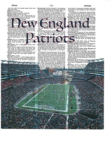 New England Patriots photo Dictionary Art Print Gillette Stadium Photo NFL Art Gift For Him Upcycled Dictionary Photo