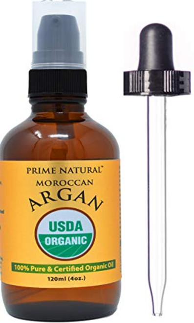 Prime Natural Organic Moroccan Argan Oil Cold Pressed Extra Virgin Unrefined 4oz  120ml for Face Skin Hair and Nail Care  Natural Moisturizer Prime Natural Organic Moroccan Argan Oil Cold Pressed Extra Virgin Unrefined 4oz  120ml for Face Skin Hair and Nail Care  Natural Moisturizer