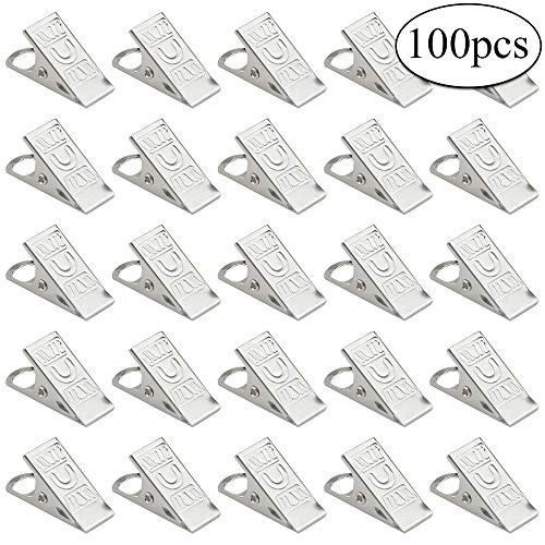 TOVOT 100PCS ID Holder Badge Clips1 Inch Metal Bulldog Clasp Clips for ID Badge Holder Lanyard Name Tags Work Badges