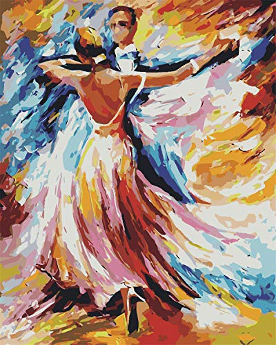 EOBROMD 5D Diamond Painting by Number Kit Full Drill DIY Crystal Rhinestone Cross Stitch Embroidery Arts Craft Picture Supplies for Home Wall Decor  Dancer 12x16 inches