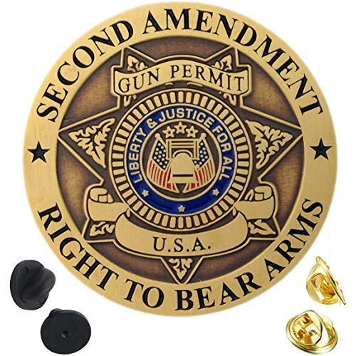 Second Amendment  Right To Bear Arms  Metal Double Clutch Collector Lapel Pin