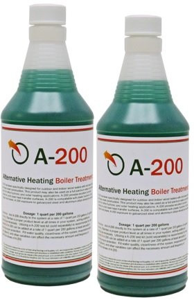 A200  Alternative Heating Boiler Treatment Rust Inhibitor for Outdoor Wood Boilers 2 Quarts Treats 400 Gallons