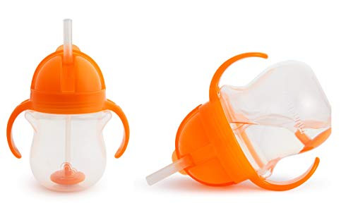 Munchkin Click Lock 7 Ounce Weighted FlexiStraw Cup 2 Pack Orange