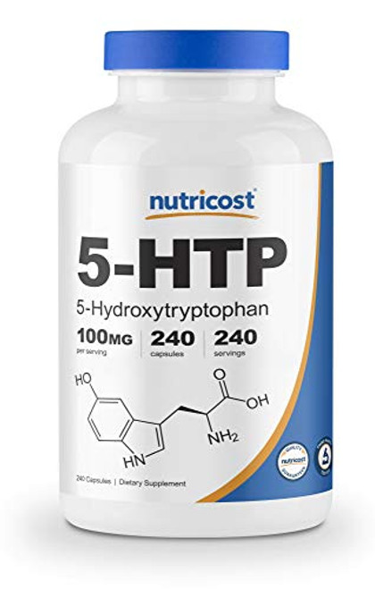 Nutricost 5HTP 100mg 240 Capsules 5Hydroxytryptophan  Veggie Caps Gluten Free NonGMO