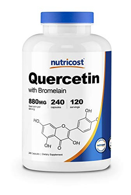 Nutricost Quercetin 880mg 240 Veggie Capsules with Bromelain 165mg 120 Servings Gluten Free NonGMO Nutricost Quercetin 880mg 240 Veggie Capsules with Bromelain 165mg 120 Servings Gluten Free NonGMO
