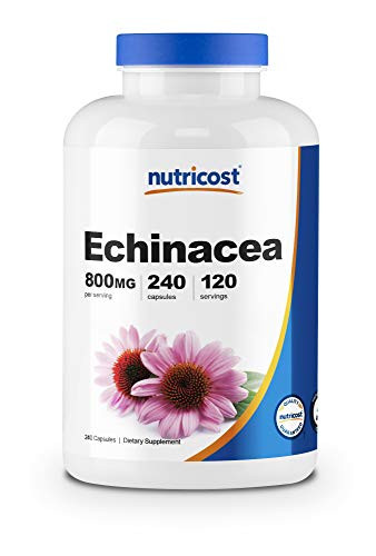 Nutricost Echinacea 800 mg 240 Capsules  High Quality Veggie Caps Non GMO Gluten Free 120 Servings