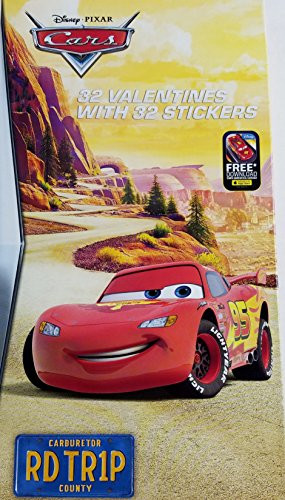 Cars 32 Valentines With 32 Stickers