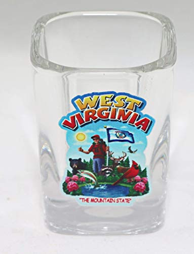 West Virginia State Montage Square Shot Glass