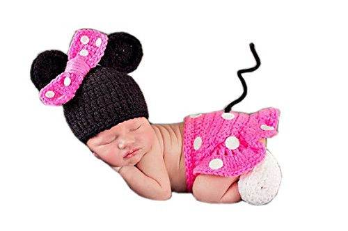 Pinbo Newbron Baby Photo Photography Prop Crochet Knitted Costume Hat Dress Diaper Shoes