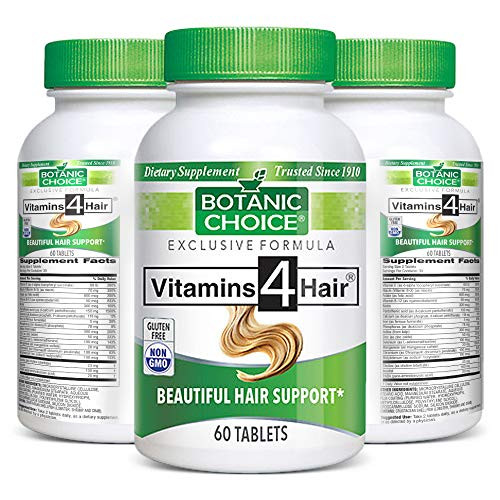 Botanic Choice Vitamins 4 Hair  Adult Daily Supplement Delivers Essential Nutrients Supporting Natural Hair Growth Promotes Healthy Beautiful and Manageable Hair Nourished Within 60 Pcs