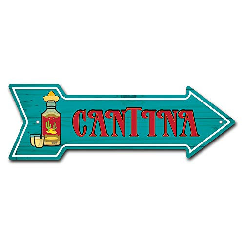 SignMission Cantina Arrow Plastic Sign 18 Wide