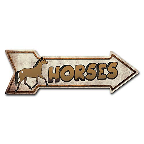 SignMission Horses Arrow Plastic Sign 18 Wide