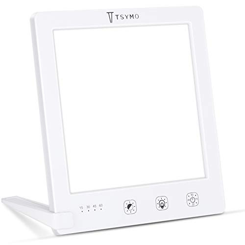 TSYMO Light Therapy Lamp  Portable UVfree 10000 Lux LED Therapy Light Sun Lamp for Home Office Adapter or USB Powered Timer Function Touch Control with Stepless Brightness and Colors Temperature