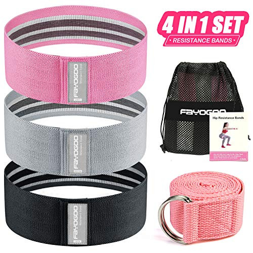 FAYOGOO Resistance Bands for Legs and Butt Fabric Workout Bands Non Slip Glute Bands Booty Bands for Women FAYOGOO Resistance Bands for Legs and Butt Fabric Workout Bands Non Slip Glute Bands Booty Bands for Women