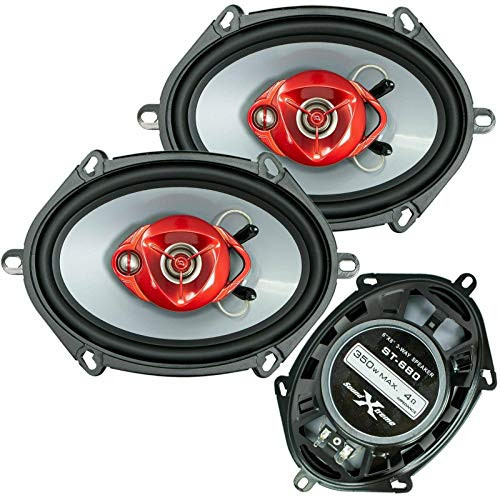Pair of SoundXtreme 5x7 6x8 in 3Way 350 Watts Coaxial Car Speakers 4Ohm 2 Speakers