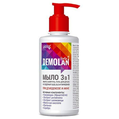 Demolan Demodex Shampoo 3 in 1 Soap and Gel Demodex Face Wash Demodex Hair Body Demodex Stop  Treatment for Humans 300 ml 10oz by QG group