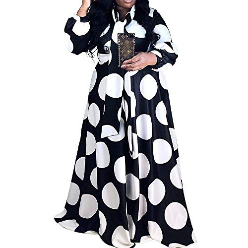 VERWIN Plus Size FloorLength Print Half Lantern Sleeve Floral Womens Maxi Dress Expansion Dress XXXXLarge Black