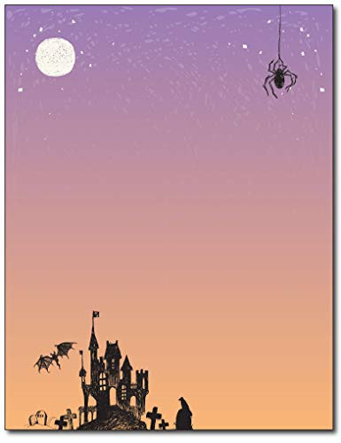 Haunted House Halloween Stationery Paper - 80 Sheets