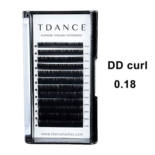 TDANCE Premium DD Curl 018mm Thickness Semi Permanent Individual Eyelash Extensions Silk Classic Lashes Professional Salon Use Mixed 1017mm Length In One Tray DD0181017mm