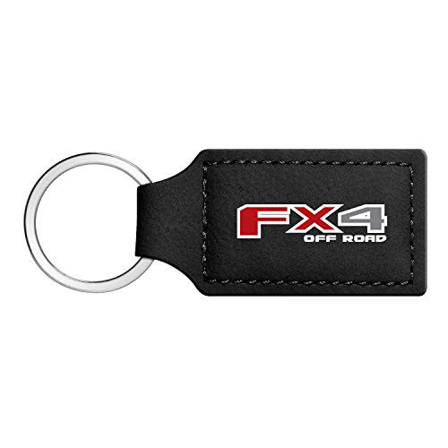 iPick Image - Ford F-150 FX4 Off Road Rectangular Black Leather Key Chain
