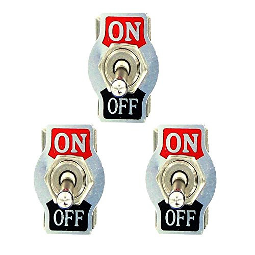 Etopars 3 X Heavy Duty 20A 125V 15A 250V DPST 4 Terminal Pin ONOff Rocker Toggle Switch Flick Metal