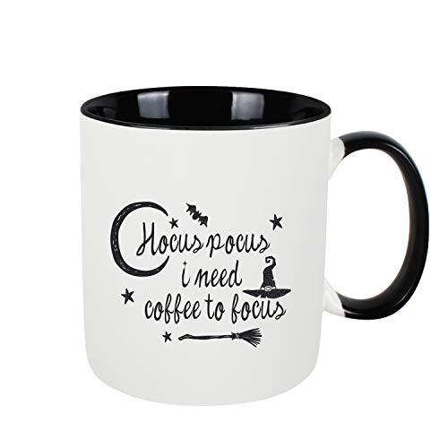 WHATCHA Halloween Witch Mug Gifts Hocus Pocus I Need Coffee To Focus Coffee Tea Cup 14oz Ceramic WHATCHA Halloween Witch Mug Gifts Hocus Pocus I Need Coffee To Focus Coffee Tea Cup 14oz Ceramic