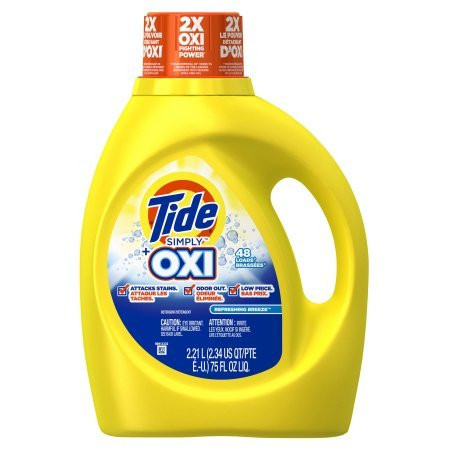 2 Pk Tide Simply Plus Oxi Liquid Laundry Detergent Refreshing Breeze Scent 75 Fl Oz 48 Loads