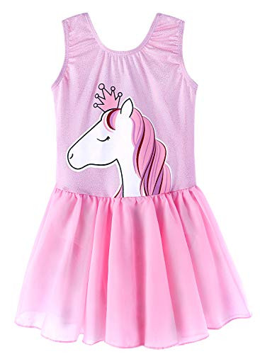 Girls Skirted Leotards 4t 5t Ballet Tutu Dance Dress Gymnastics Mermaid Unicorn Gymnastic SkirtBaby GirlsToddler GirlsBig Girls Baby Pink 12045 years old