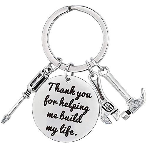 Axgo Dad Gifts Keychains for Father  Thank You for Helping Me Build My Life