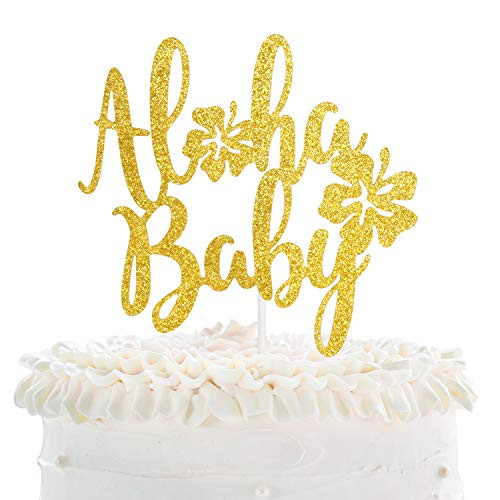 Aloha Baby Happy Birthday Cake Topper Hawaii Tropical Luau Gold Glitter Decor Hello Baby Summer Parties Baby Shower Hibiscus Flowers Cake Derocation Aloha Baby Happy Birthday Cake Topper Hawaii Tropical Luau Gold Glitter Decor Hello Baby Summer Parties Baby Shower Hibiscus Flowers Cake Derocation
