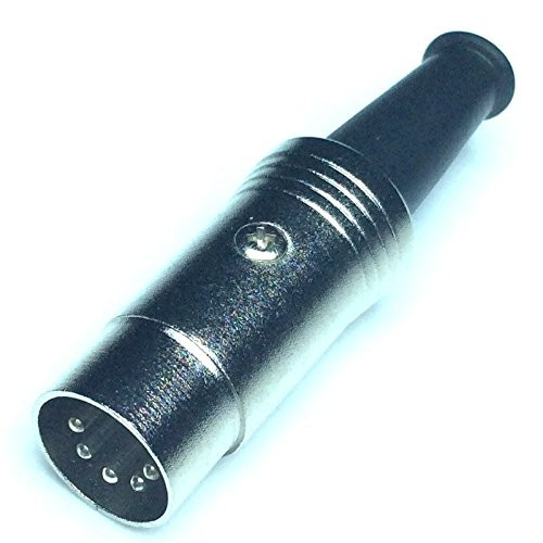 CESS Metal Body 5 Pin DIN Male Plug MIDI Cable Connector Soldering 4 Pack