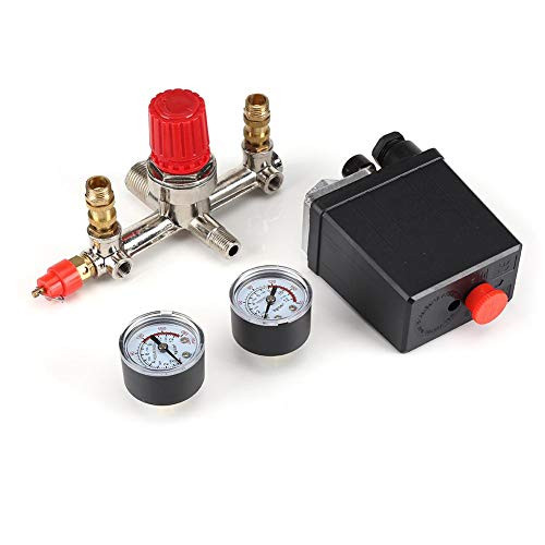 Air Brush Set MultiPurpose Air Compressor Pressure Control Switch Valve Regulator 90120 PSI with Double Gauges for Paint Art Tattoo Nail Design