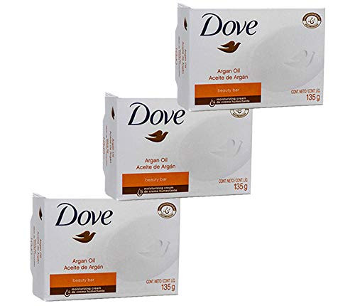 Dove Argan Oil Bar Soap Beauty Mositurizing Clean Body Bath 475oz 135g 3Pack