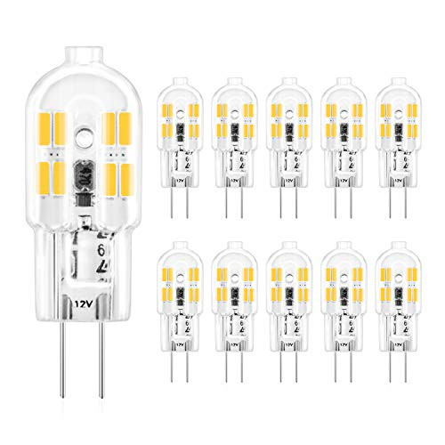 Yuiip G4 LED Bulb 10 Pack 2W BiPin LED Light Bulb ACDC 12V 20W Halogen Bulb Equivalent 360 Beam Angle NonDimmable 3000K Warm White