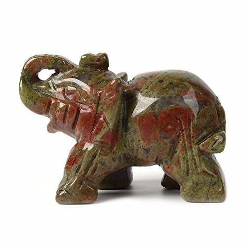 Carved Natural Unakite Gemstone Elephant Healing Guardian Statue Figurine Crafts 2 inch Carved Natural Unakite Gemstone Elephant Healing Guardian Statue Figurine Crafts 2 inch