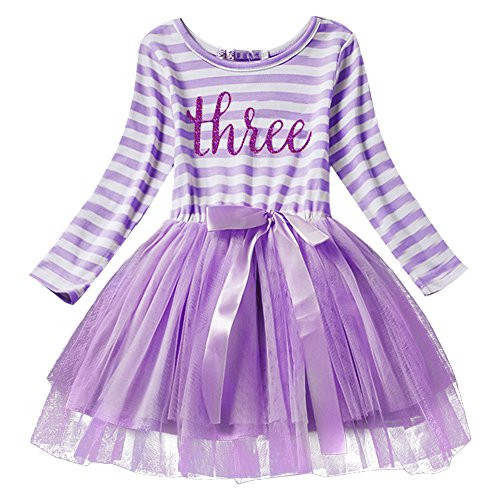 Newborn Baby Girls Toddler Kids Princess Long Sleeve Striped Dress 3rd Birthday Cake Smash Tulle Tutu Dress Party Outfit Purple Newborn Baby Girls Toddler Kids Princess Long Sleeve Striped Dress 3rd Birthday Cake Smash Tulle Tutu Dress Party Outfit Purple