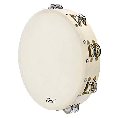 Eastar Tambourine 10 Double Rows Jingle Tambourine for Adults Kids Wooden Tambourine Instruments for Church Percussion Musical Instrument Handbell Clap Drum Eastar Tambourine 10 Double Rows Jingle Tambourine for Adults Kids Wooden Tambourine Instruments for Church Percussion Musical Instrument Handbell Clap Drum