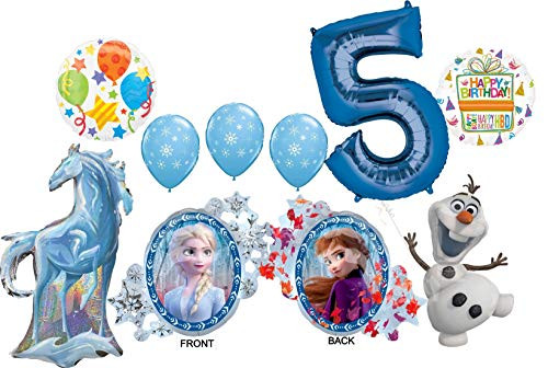 Frozen 2 Party Supplies 5th Birthday Elsa Anna Olaf and Nokk Balloon Bouquet Decorations