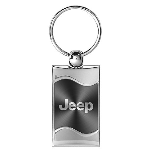 Jeep Gray Spun Brushed Metal Key Chain