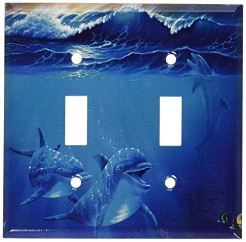 Art Plates - Dolphins at Play Switch Plate - Double Toggle