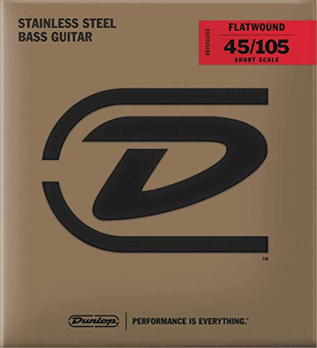 Jim Dunlop Flatwound Short Scale 45105 Medium 4SET Bass Guitar Strings DBFS45105S