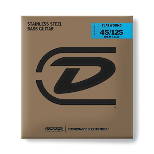 Jim Dunlop Flatwound Short Scale 45125 Medium 5SET Bass Guitar Strings DBFS45125S