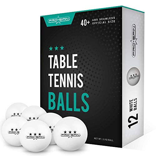 PRO SPIN Ping Pong Balls  White 3Star 40 Table Tennis Balls Pack of 12  HighPerformance ABS Training Balls  Ultimate Durability for IndoorOutdoor Ping Pong Tables Competitions Games