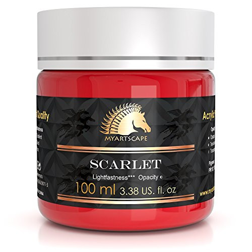 Acrylic Paint  100ml  Artists Quality  MyArtscape Scarlet