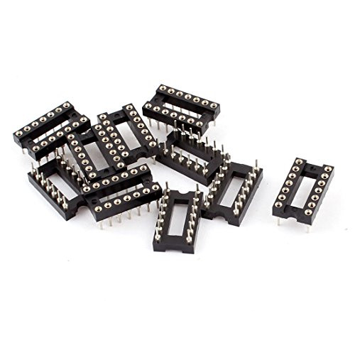 uxcell 10 Pieces 254 mm Pitch 14 Pins Round Hole Soldering DIP IC Socket Adaptor