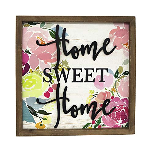 Paris Loft Wood Framed Home Sweet Home Wall Sign Plaque