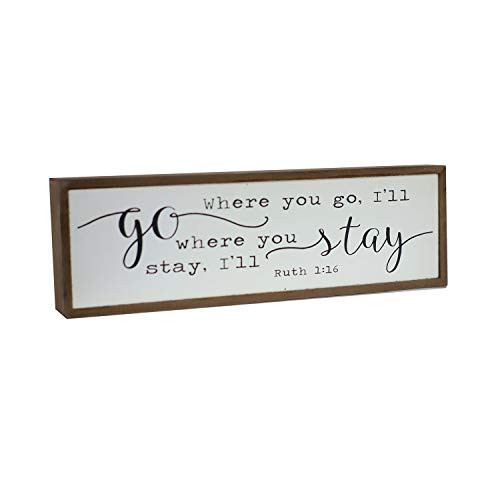 Parisloft Where You Go I Will Go Where You Stay I Will Stay Wood Block Signs Freestanding Wood Home Decorations for Living Room